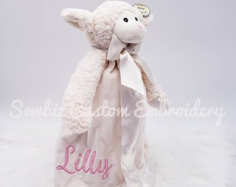 Lamb lovey, Animal blanket, Lovey blanket, Personalized Blanket for Baby, Baby Lovey, Baby Shower Gift, Baby Gift
