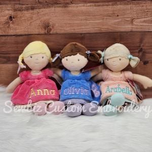 Personalized Doll Embroidered Bonikka doll Birthday Baby Gift Christening Personalized Doll Baby Birth Keepsake Baby Girl Baby Shower