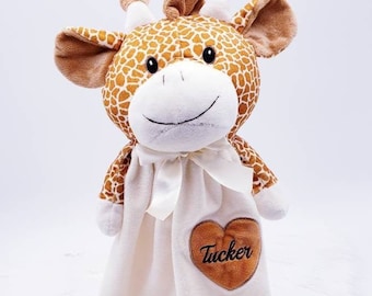 personalized snuggle blanket, animal blanket, name blanket, lovey blanket, lovie blanket, comfort blanket