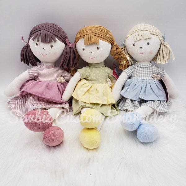 Personalized Dolls, Custom Doll, Rag Doll, Baby Shower Gift, First Baby Doll, Plush Doll, Personalized Dolls for Baby Girls,