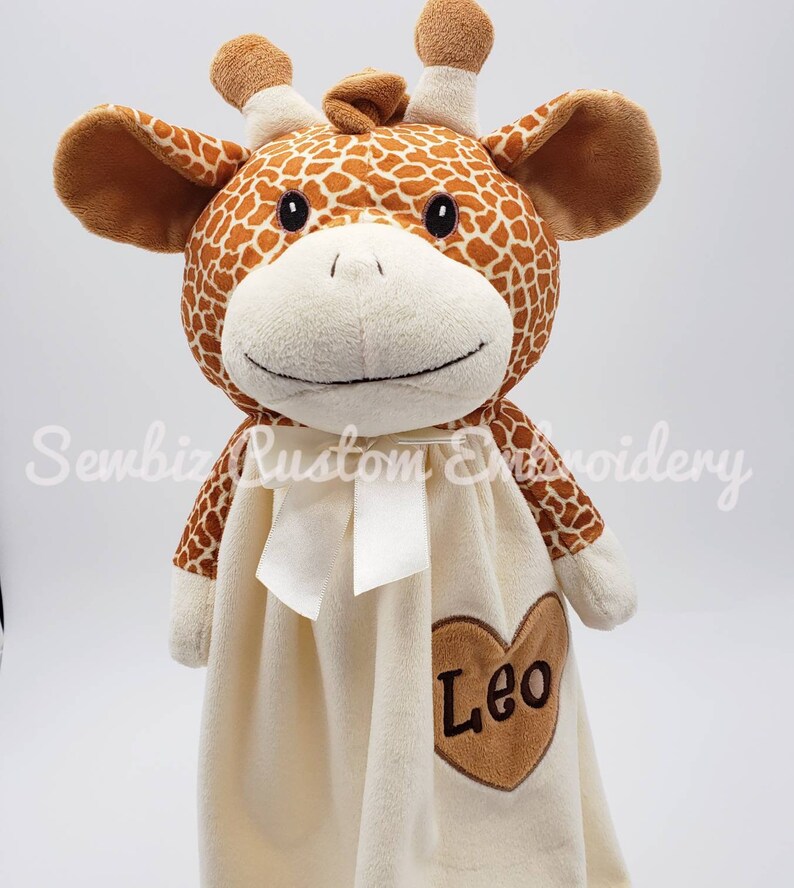 Personalized Baby Blanket Giraffe Lovie Blanket Snuggle Etsy