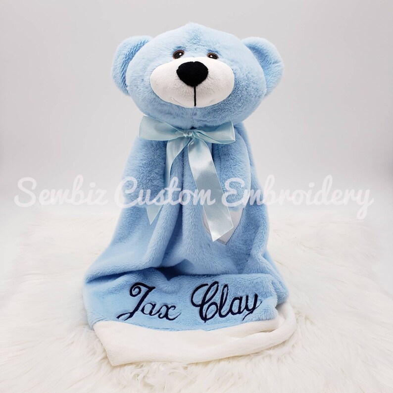 Personalized Baby Blanket Bear Lovie Blanket Snuggle Etsy