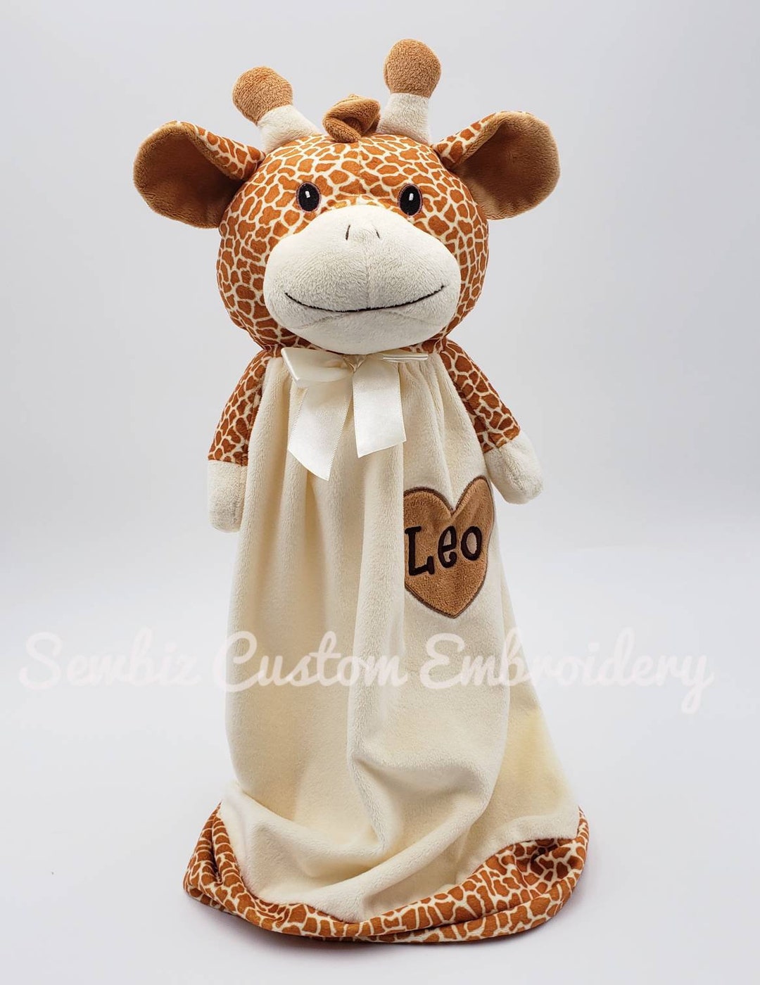 Personalized Baby Blanket Giraffe Lovie Blanket Snuggle Etsy