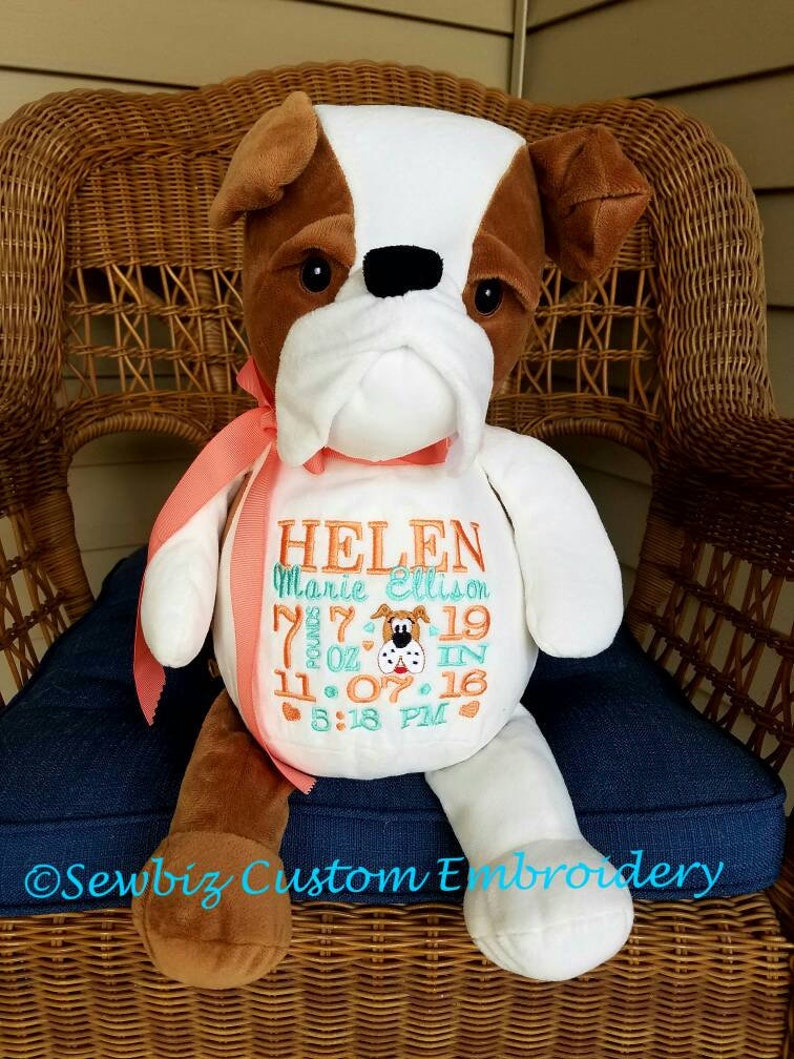 Personalized Baby GiftPersonalized Dog stuffed animal Birth | Etsy