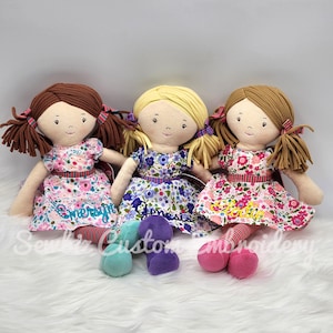 Personalized Dolls, Custom Doll, Rag Doll, Baby Shower Gift, First Baby Doll, Plush Doll, Personalized Dolls for Baby Girls,Fran Doll