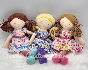 Personalized Dolls, Custom Doll, Rag Doll, Baby Shower Gift, First Baby Doll, Plush Doll, Personalized Dolls for Baby Girls,Fran Doll