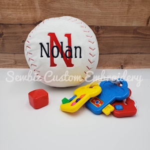 Personalized Baby Gift baseball Monogrammed Stuffed baseball, Embroidered Gift by Sewbiz Embroidery Too