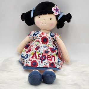 Personalized Doll Embroidered Bonikka doll Birthday Baby Gift Christening Personalized Doll Baby Birth Keepsake Baby Girl Baby Shower