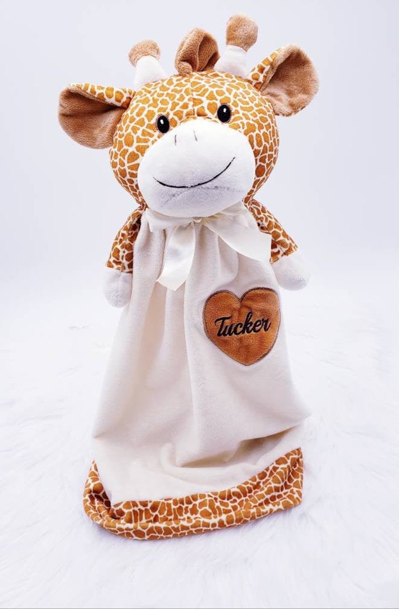 Personalized Baby Blanket Giraffe Lovie Blanket Snuggle Etsy