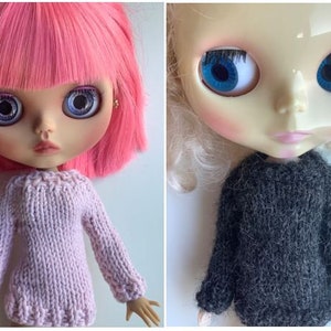 Digital Knitting Patterns Blythe Doll Clothes Glisten and Alpaca Jumper Pattern Download