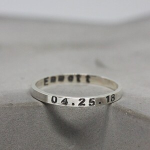 Silverring med personlig insida och utsida, 2 mm, 3 mm eller 4 mm brett band