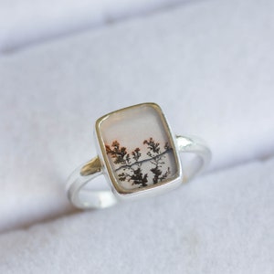 Dendritic agate ring, unique one of a kind ring, ooak
