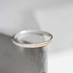 White and gold texture - sterling silver stackable ring with a gold section