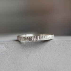 White texture - sterling silver stackable ring, choose the width