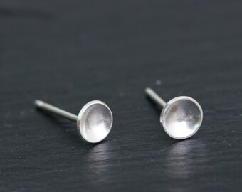 Cup studs, dish studs, sterling silver stud earrings, minimal, simple every day earrings