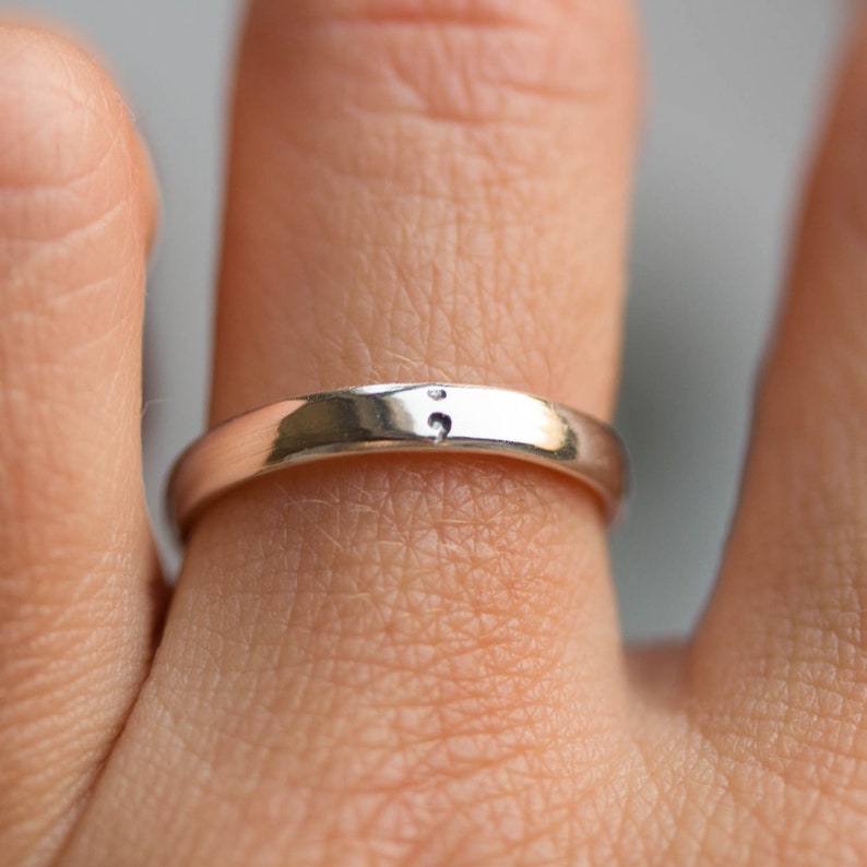 3mm wide Semicolon ring comfortable fit