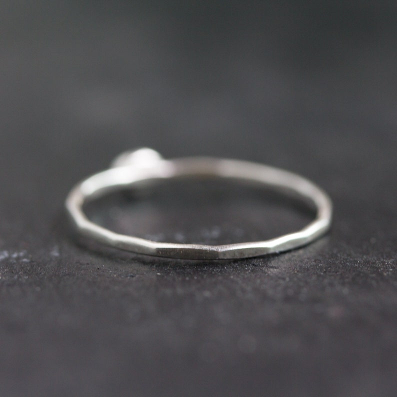 Initial ring, tiny dainty stacking ring, Sterling silver stackable ring image 7