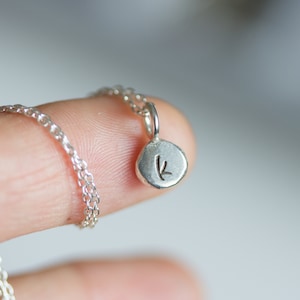 Collar con inicial, delicado colgante con inicial, plata de ley, minúscula