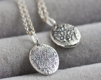 Textured sterling silver pendant