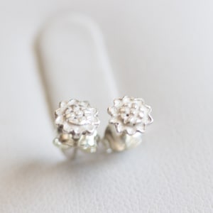 Sunflower stud earrings - sterling silver, minimal, every day earrings