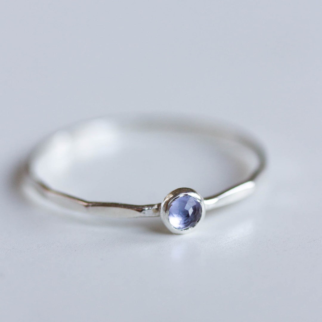 Tanzanite Ring Skinny Stackable Ring With 3mm Tanzanite - Etsy