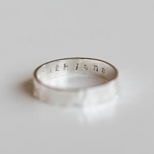 Textured Ring With Personalized Inscription on the Inside, 2, 3 or 4mm ...