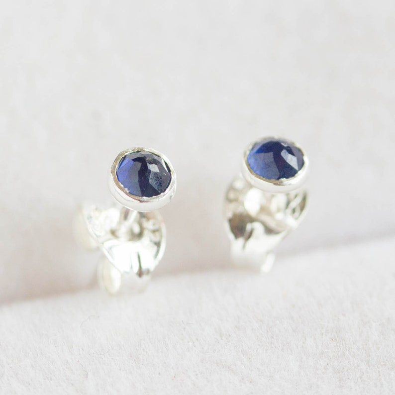 Sapphire stud earrings sterling silver Clearance
