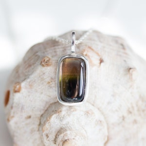Watermelon Tourmaline necklace - delicate necklace with pink and green tourmaline