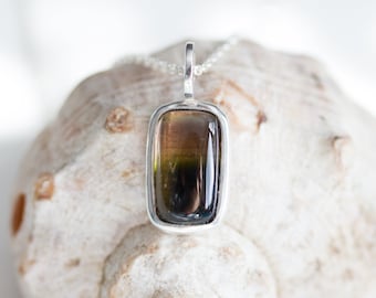 Watermelon Tourmaline necklace - delicate necklace with pink and green tourmaline