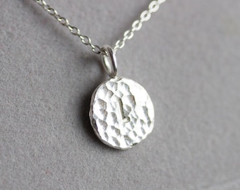 Initial necklace, unique personalized pendant, recycled sterling silver