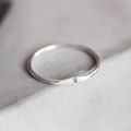 Monogram ring with hand stamped initial, stackable sterling silver ring product logo