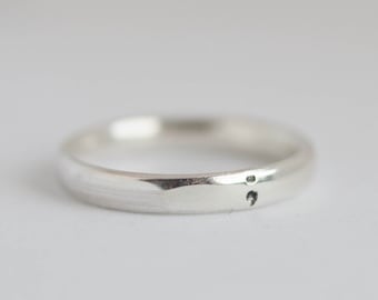 Semicolon ring, comfortable fit, 3mm wide