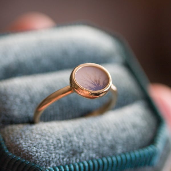 Dendritic agate ring, unique one of a kind ring, ooak