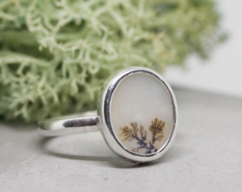 Dendritic agate ring, unique one of a kind ring, ooak