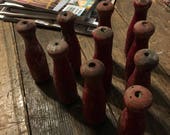 Antique Bowling Game of Ten Wooden Pins