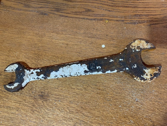 Antique Extra Large Double Open Ended Railroad Wrench, Awesome