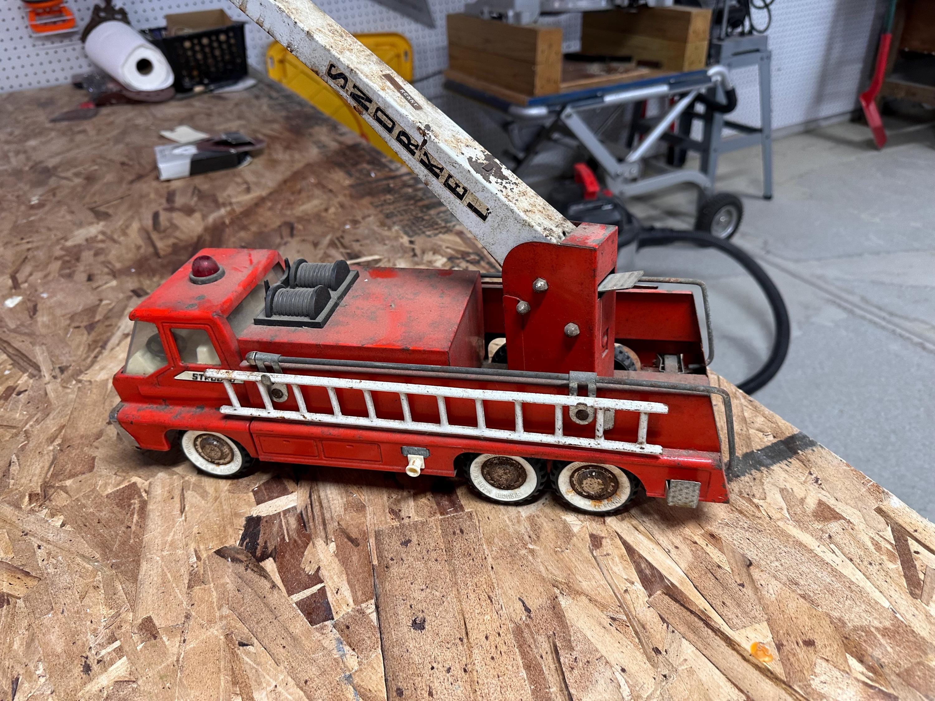 Vintage Structo Metal Snorkel Turbine Fire Truck, With Both