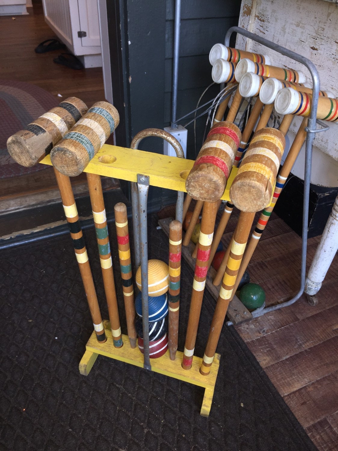 Vintage Four Player Wood Croquet Set With caddy Etsy