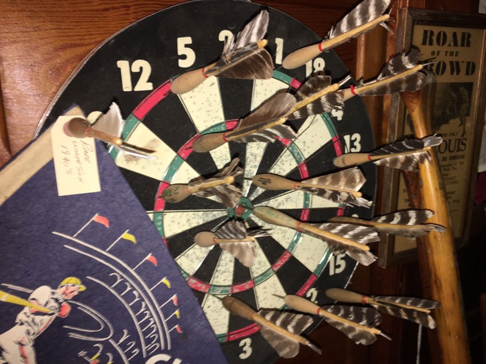 12 Vintage Apex 2 Wooden Darts Used Some Rough Feathers Etsy