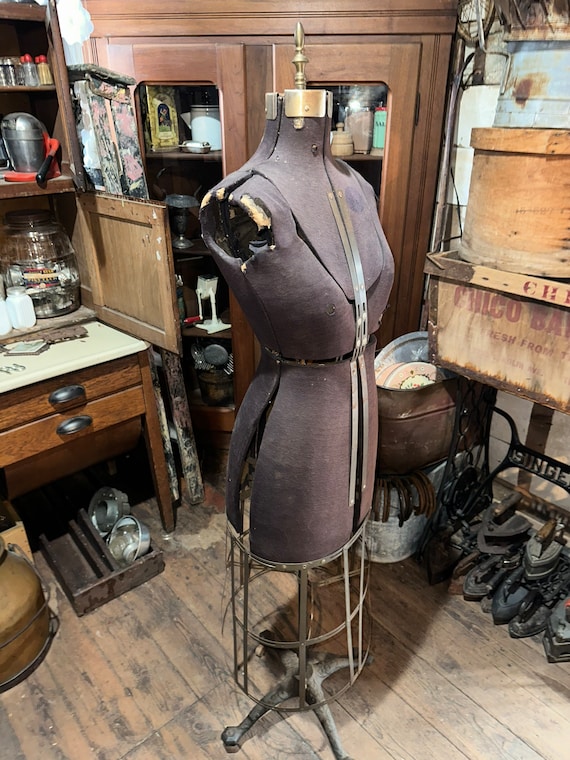 Antique Victorian Early 1900s Dress Form Mannequin, 6… - Gem
