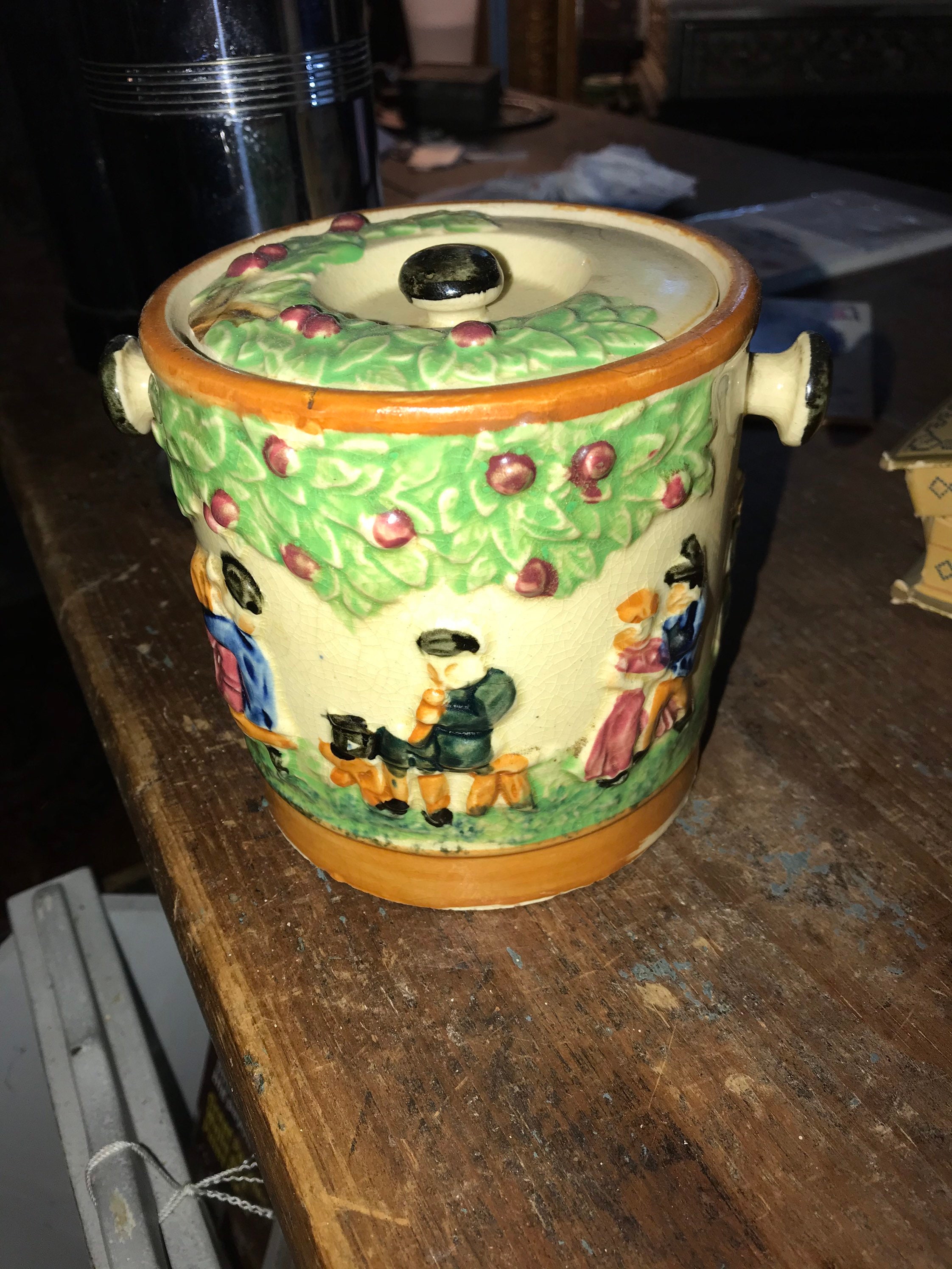Vintage/antique 1940's Made in Japan Ice Bucket, Approx VTG Glazed