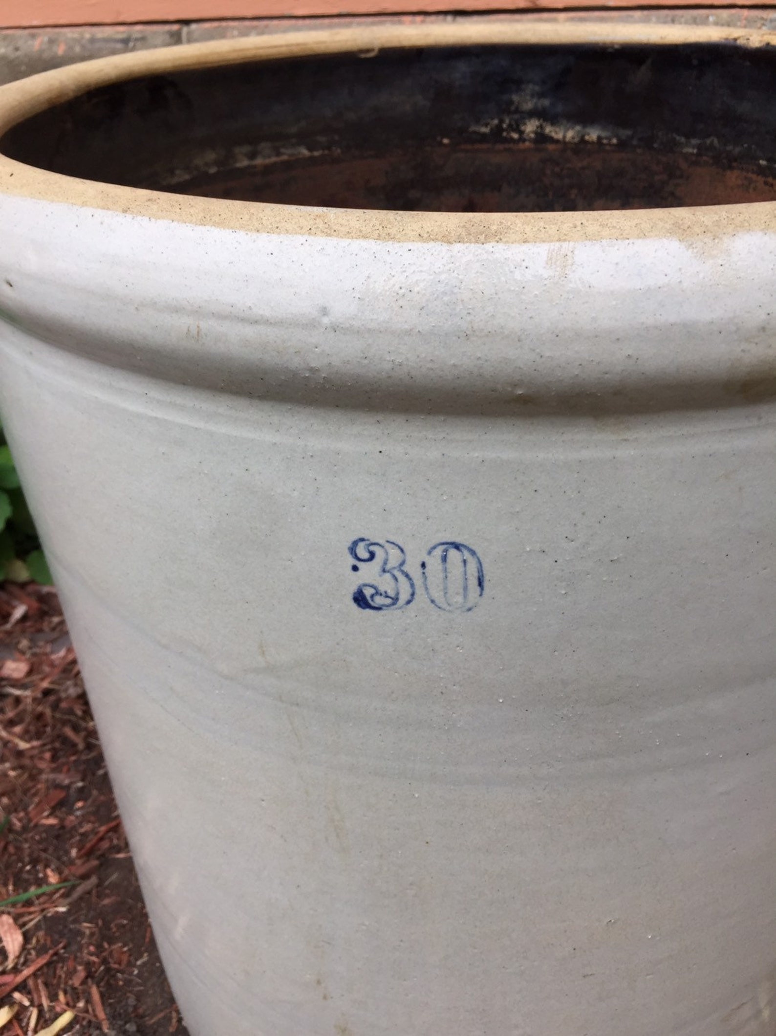 Antique 30 Gallon Stoneware Crock small crack and chip see Etsy