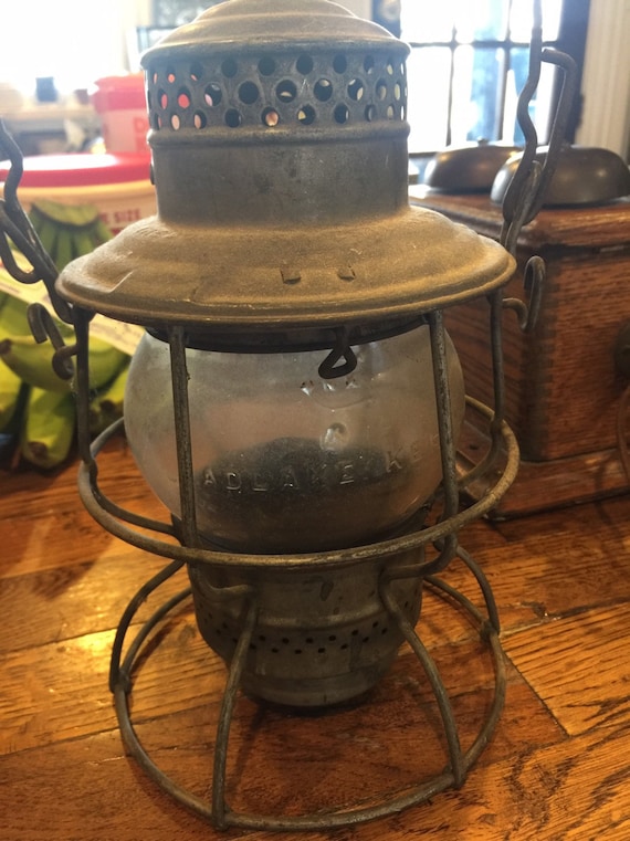 Antique Railroad Adlake Kero 434 Hand Lantern Train Lamp, Canada