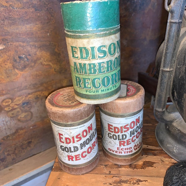 Early 1900's Thomas Edison Record Cylinder Case only no Cylinder, listing is for one only