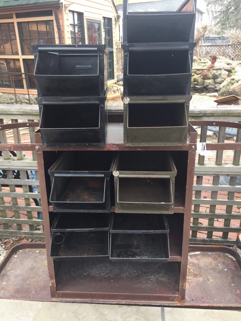 Vintage Hardware Store Display Bin Measures Approx Etsy