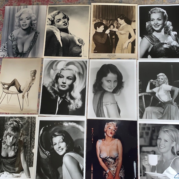 12 Vintage Hollywood Star Pictures, Original Photos, Approx 8x10
