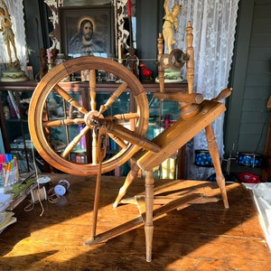 Vintage Upright or Castle Style Spinning Wheel Decorative -  Denmark