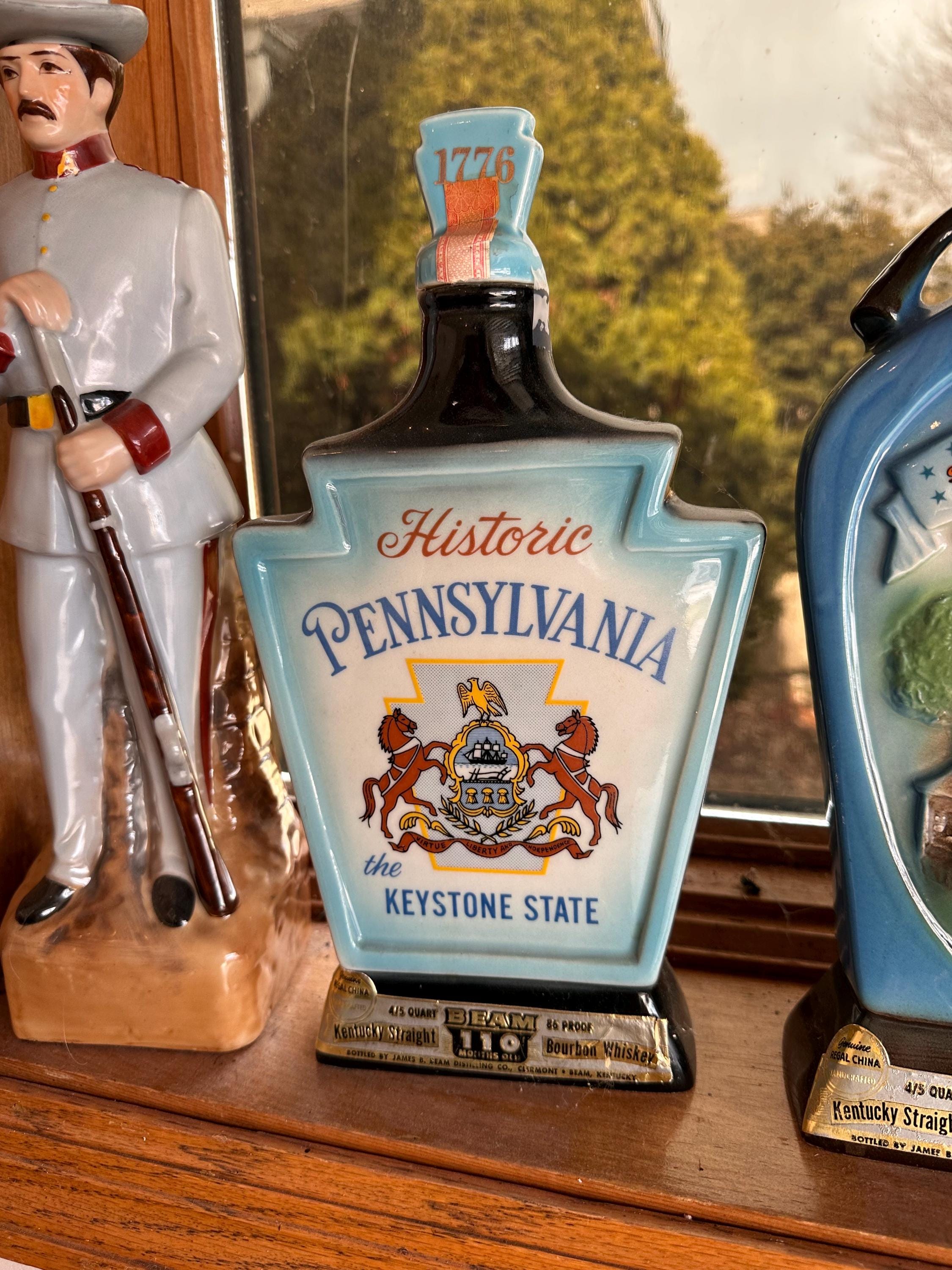 【1968 USA vintage】RENO ウイスキー　デキャンタ カジノ Vintage 1968 Jim Beam Historic Pennsylvania, the Keystone State