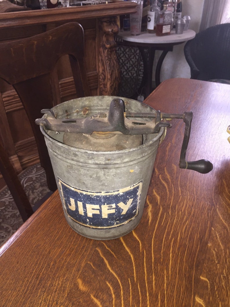 Antique Jiffy 2 Quart Hand Crank Ice Cream Maker Etsy
