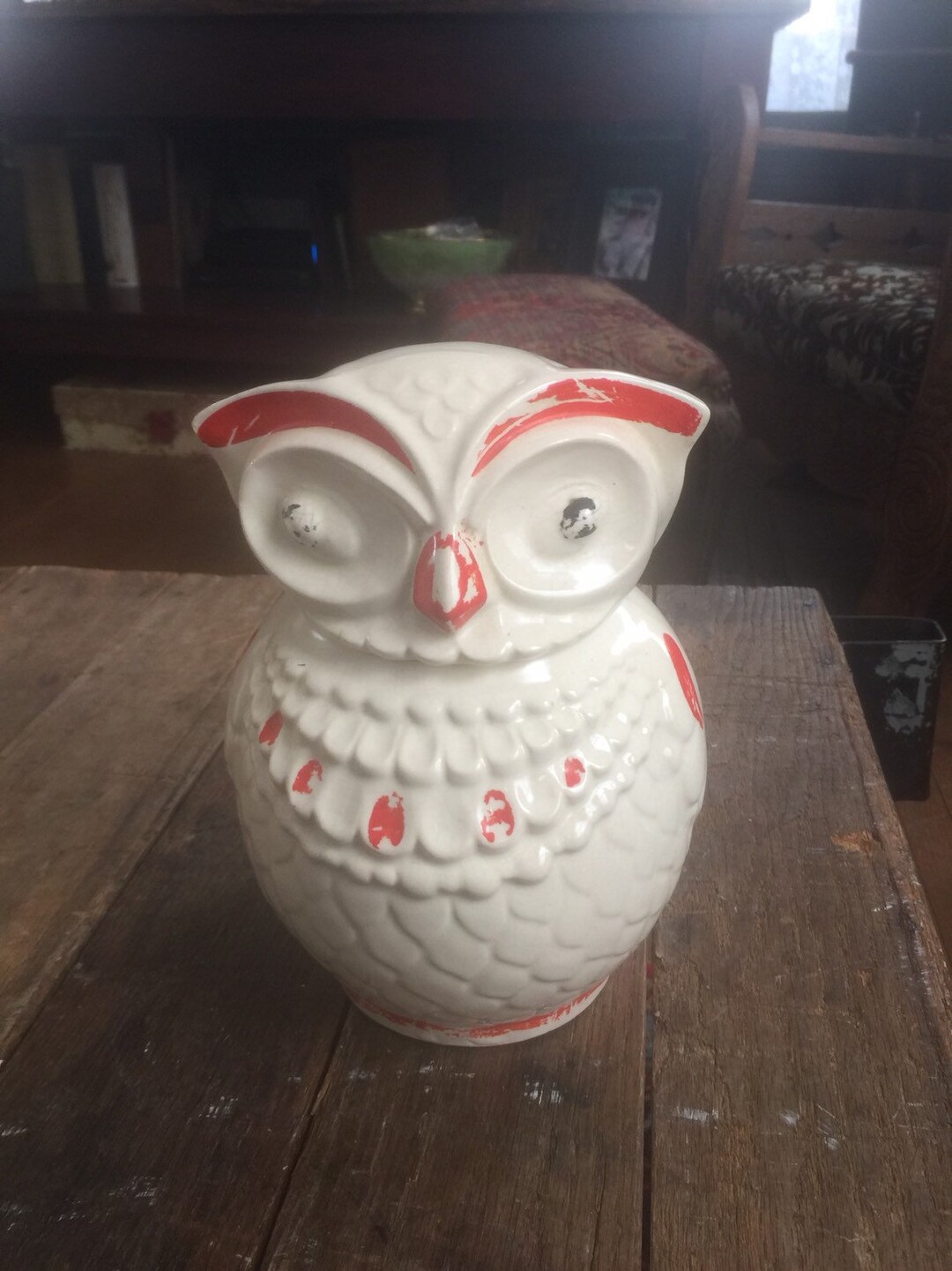 Vintage 1940s Wise Owl Cookie Jar Approx 10 1/2 Tall Etsy